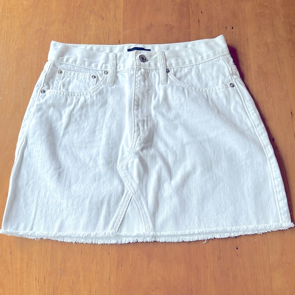 J.Crew white denim mini skirt